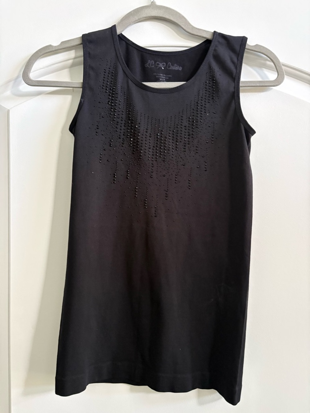 LC Lauren Conrad Black Beaded Sleeveless Tank Top